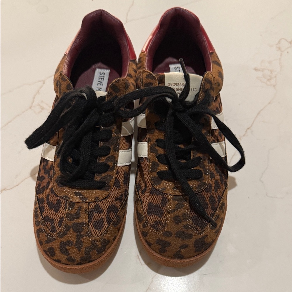 Steve Madden Brown Leopard Sneakers with Black Laces